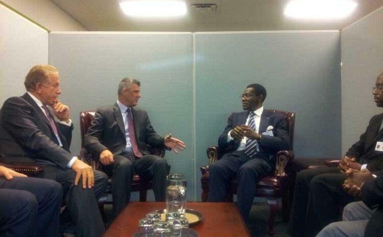 Me kryeministrin Thaçi në New York takuam  presidentin e Guinesë Ekuatoriale, Teodoro Obiang