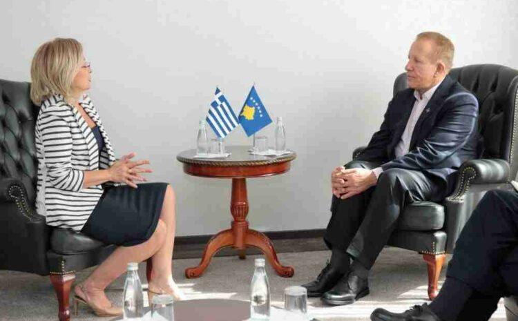 Takim me Shefen e Zyrës Ndërlidhëse të Greqisë në Prishtinë, Ambasadoren Konstantina Athanassiadou