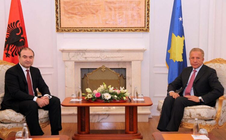 Presidenti Pacolli priti z.Edmond Haxhinasto, zëvendëskryeministër dhe Ministër i Punëve të Jashtme i Shqipërisë